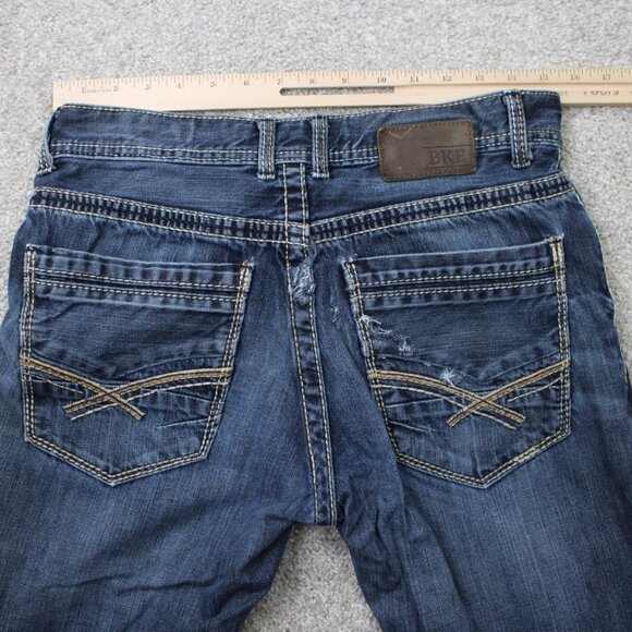 BKE Jake Jeans Mens 30R Blue Straight Leg Cotton Stretch Denim w/ 32"inseam - Picture 7 of 15